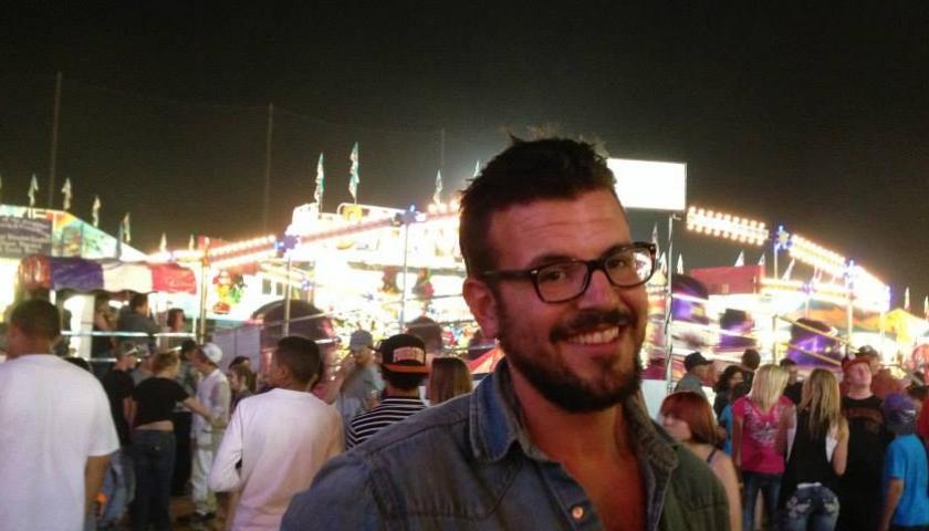 Project Leader, William Hough, moments before getting on the ferris wheel at the Ukiah County Fair.