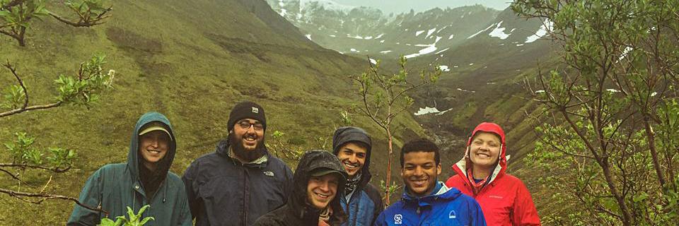 Members of SCA's Alaska Corps Team braving inclement weather.