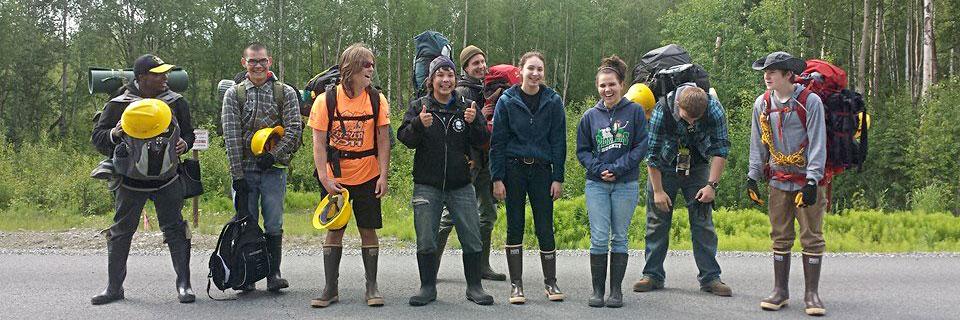 SCA Alaska Crewmembers getting ready to go out on the trail.